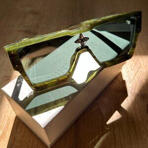Louis Vuitton Cyclone Sunglasses Green Marble